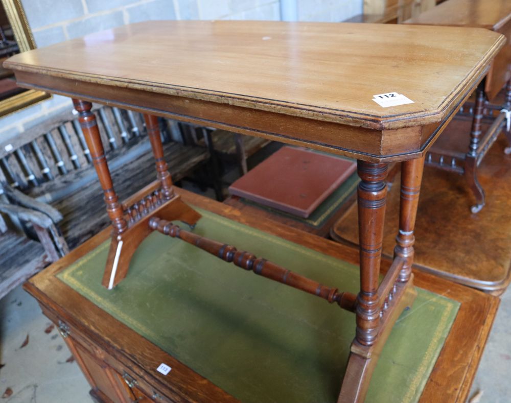 A Victorian Aesthetic period mahogany occasional table, width 105cm